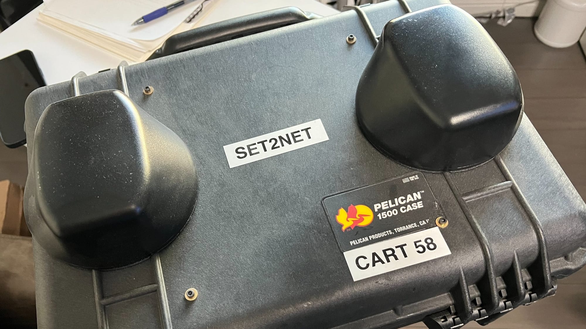 Closed SetNet remote-production case labeled for field deployment