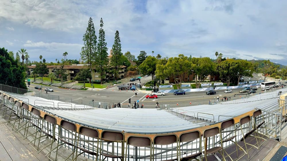 Broadcast encoding and monitoring equipment prepared for the Tournament of Roses