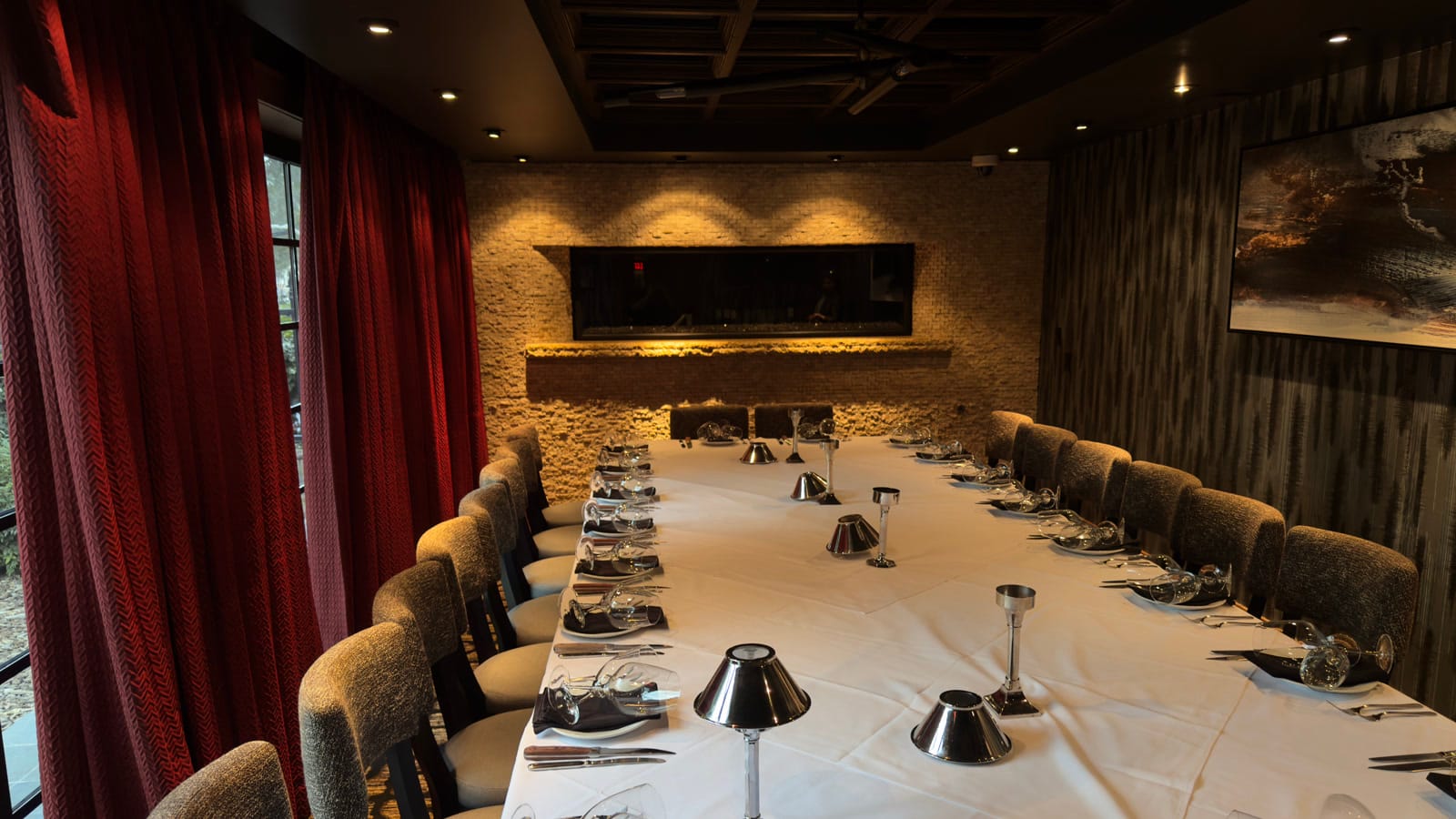 Private dining room prepared for service during the webcast venue survey